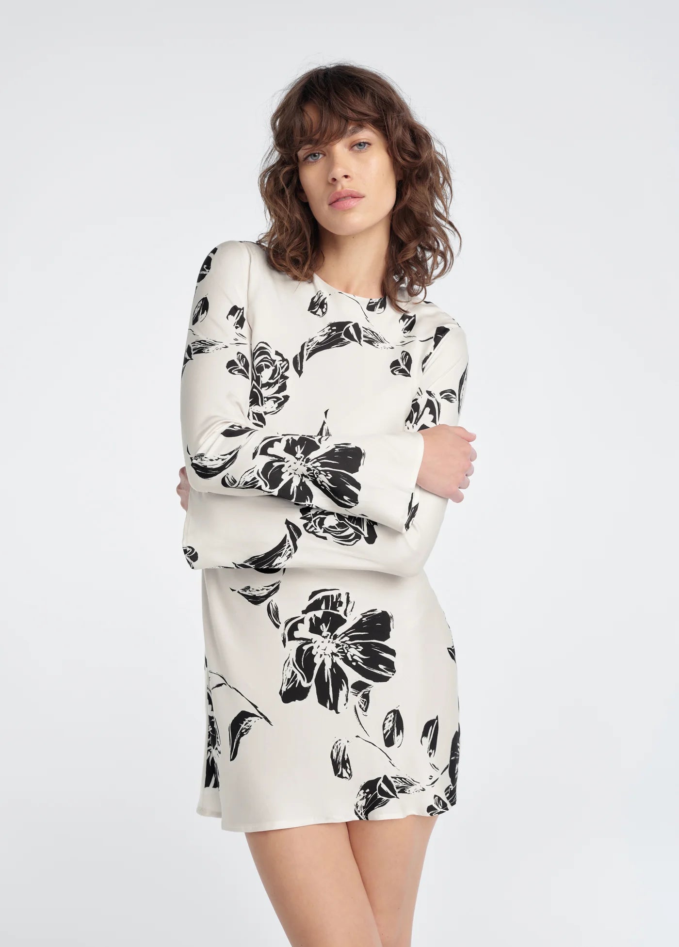 black and white floral mini dress Nora – TACHI HILL high boots and a Size:3 Toddler Maternity Dresses Women Dresses XPLUSWEAR
