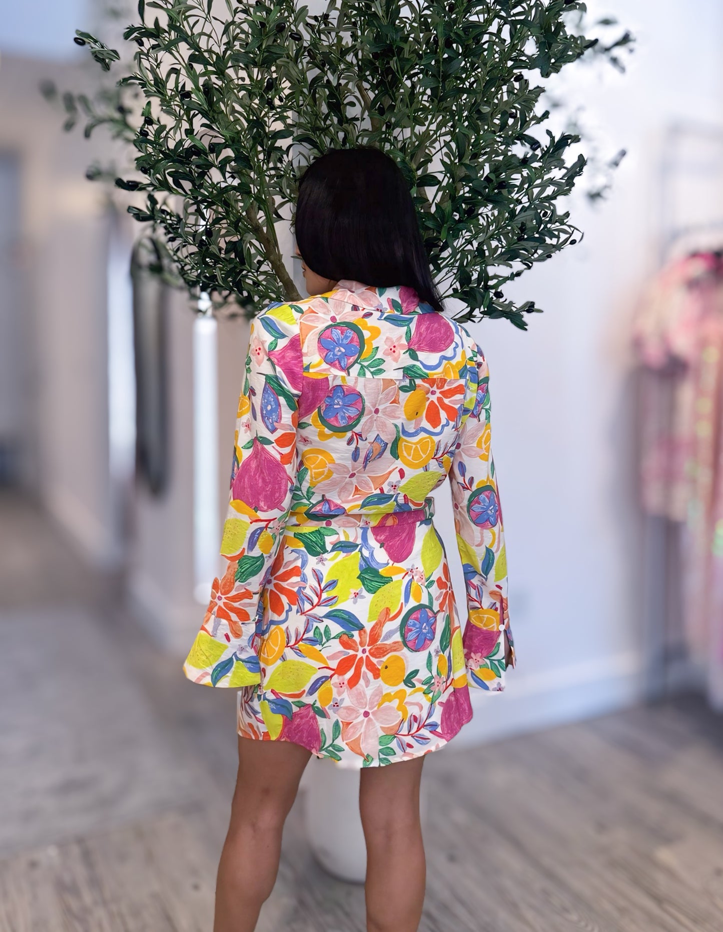 Lemon Fruit Print Skirt