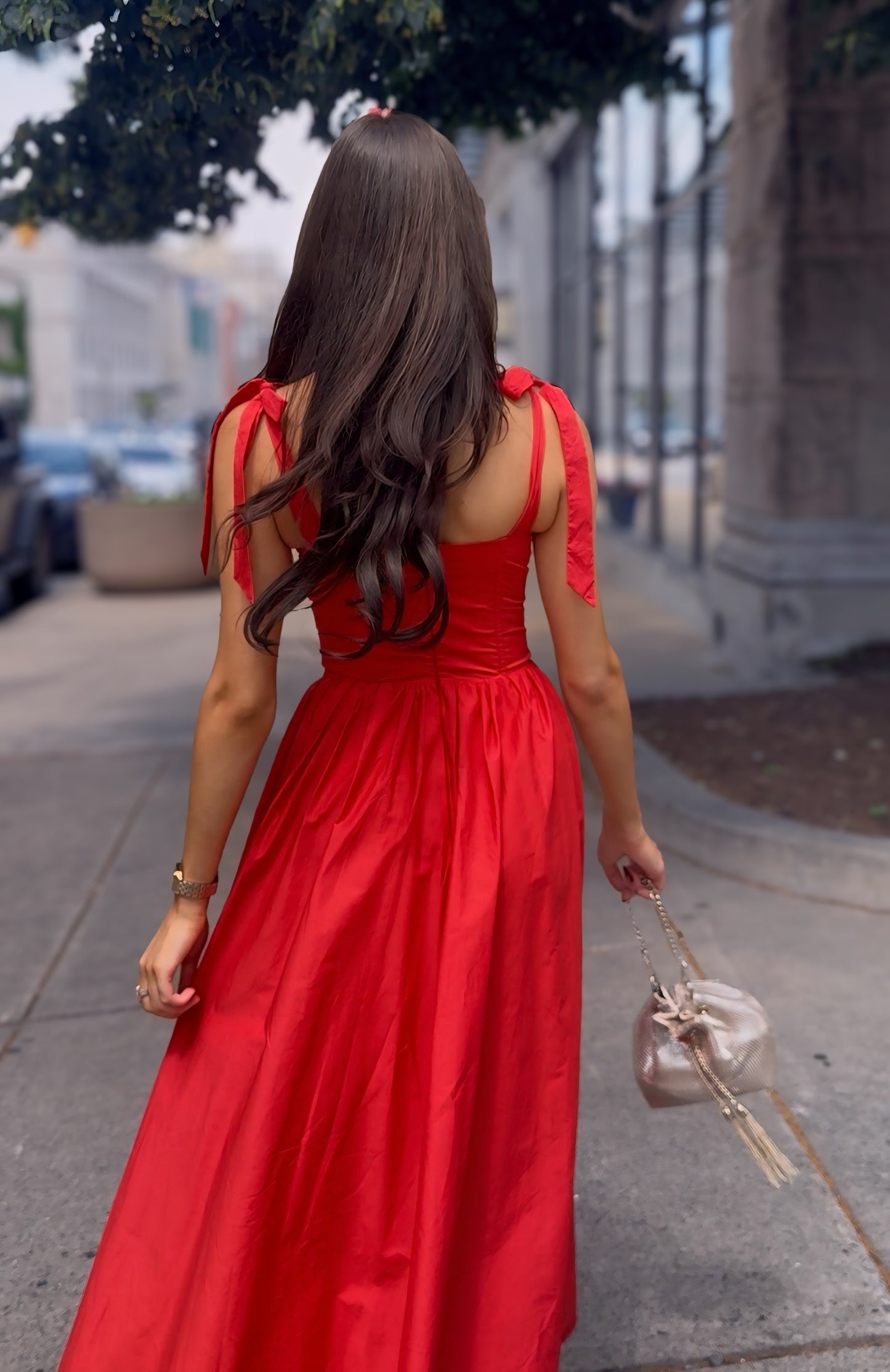 Pia Tie Strap Midi Dress