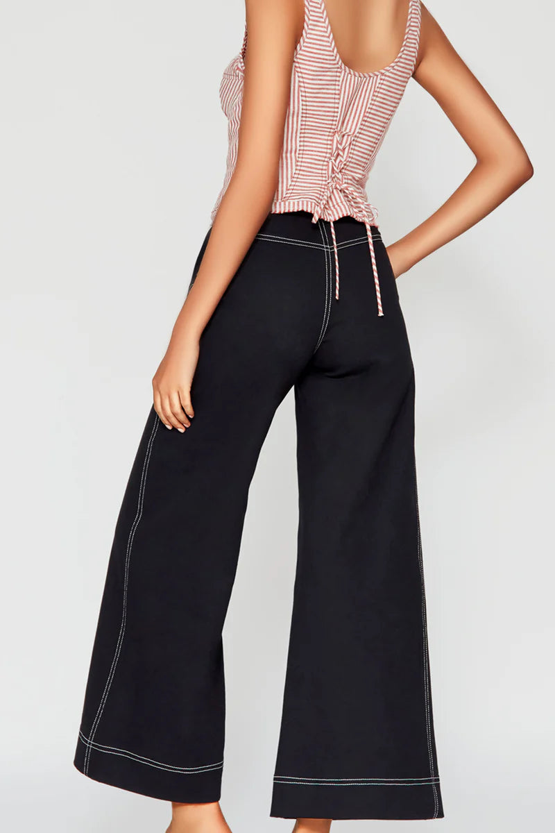Cindy Castro Wide Leg Denim Pants