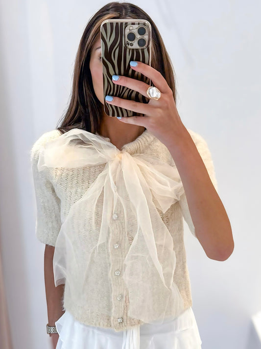 Lala Front Chiffon Bow Top