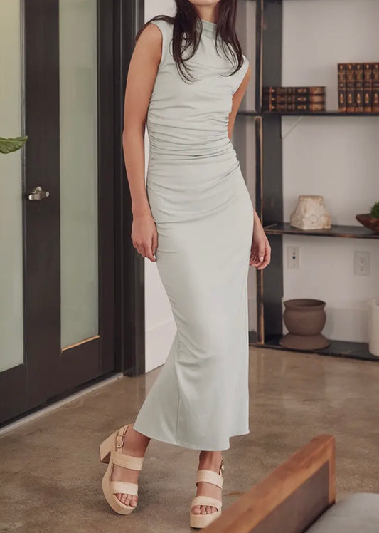 Back Slit Sage Dress