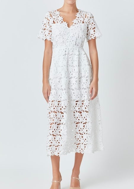 Allover Lace Midi Dress