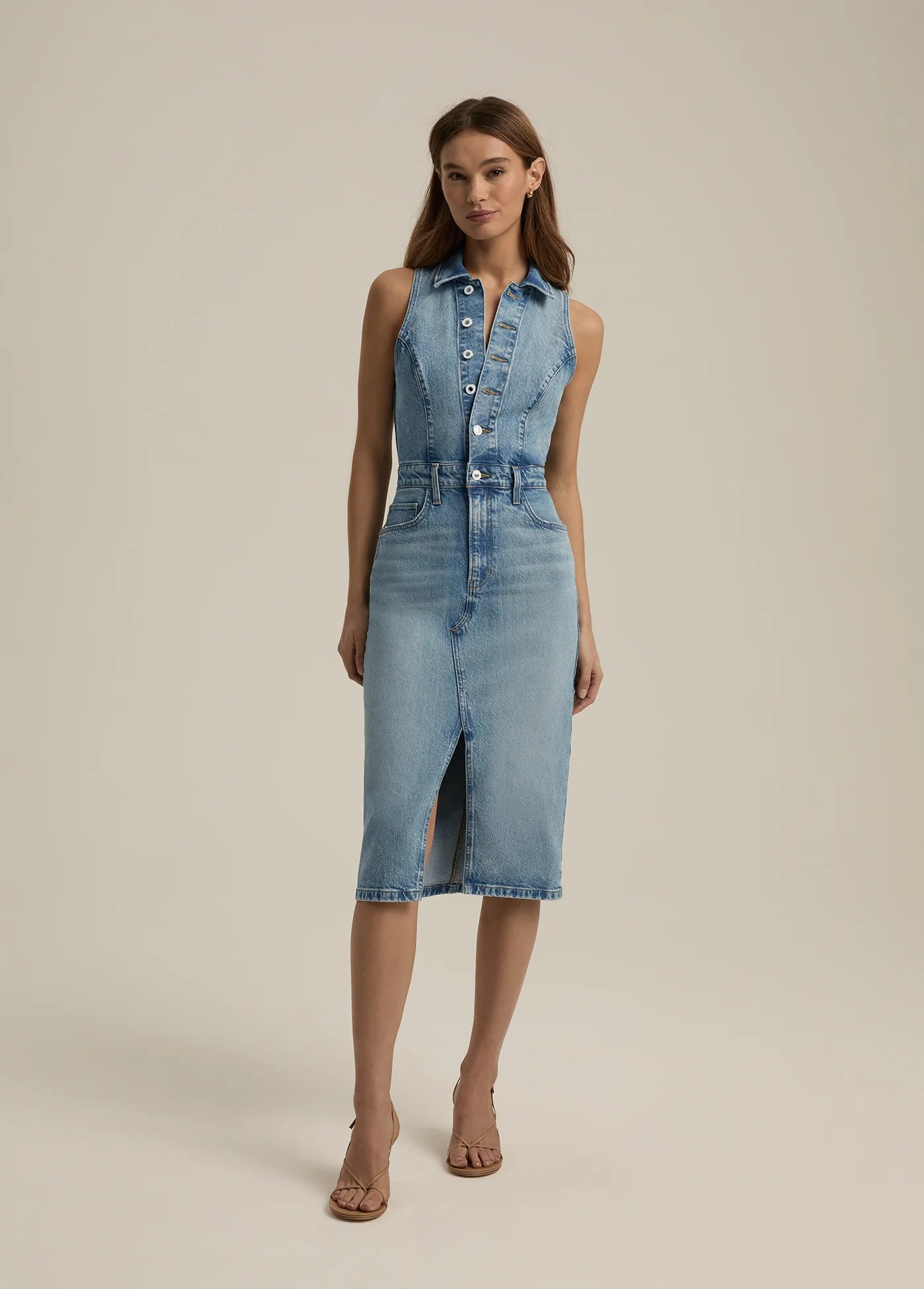Halter City Denim Dress