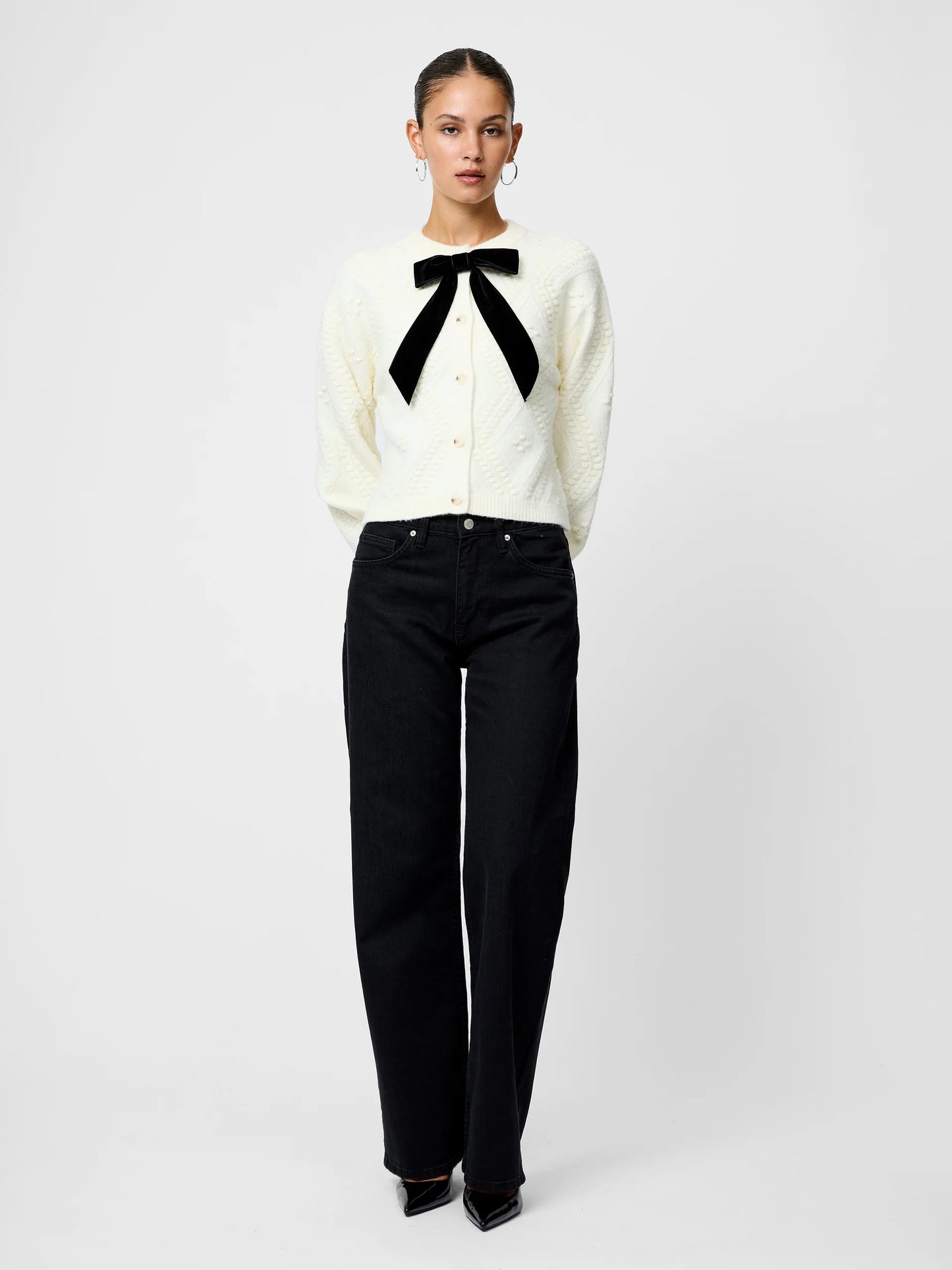 Sami Kitty Bobble Contrast Cardigan